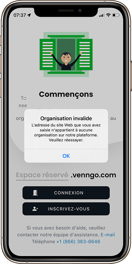 organisation invalide